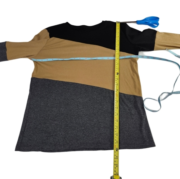 Minetom  Women's  Size M Colorblock  Long sleeve  Pullover  Casual  Tunic Top - Picture 7 of 10